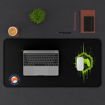 Insufficient Gamer Desk Mat with Controller Design | Eco-Friendly Gaming Mat, Mouse Pad for Home Office, Desktop