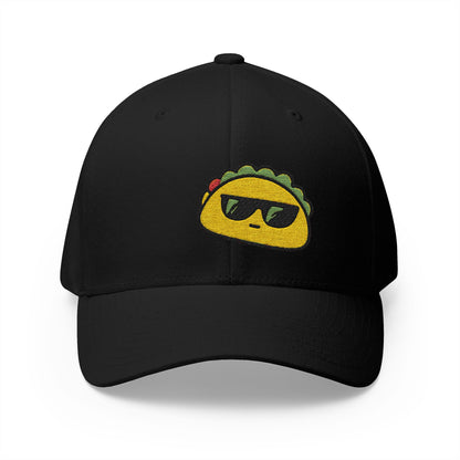 Cool Sunglasses Taco Embroidered Cap | Closed-Back Structured Hat