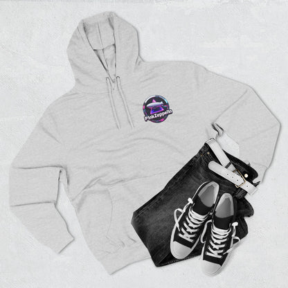 P1nkZeppel1n Logo Hoodie | Zeppelin Airship Graphic, Retro Neon Badge