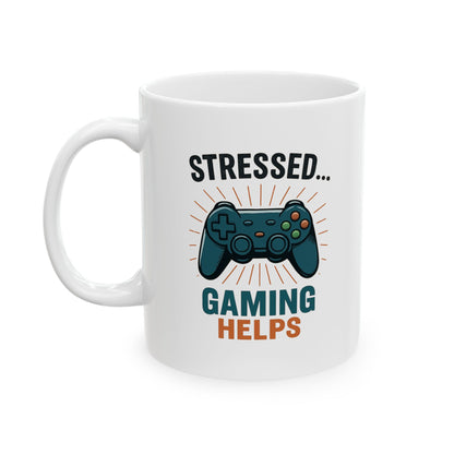 Stressed Gaming Mug - Perfect for Coffee Lovers, Gift for Friends, Birthday Mug, Office Desk Accessory, Humor Gift