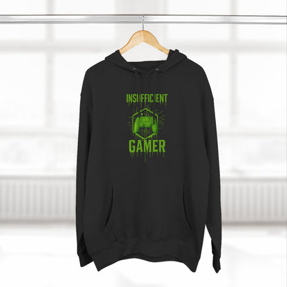 Gamer Hoodie - Insufficient Gamer Fleece Sweatshirt, Cozy Pullover for Gamers, Gaming Gift, Birthday Present, Chill Vibes