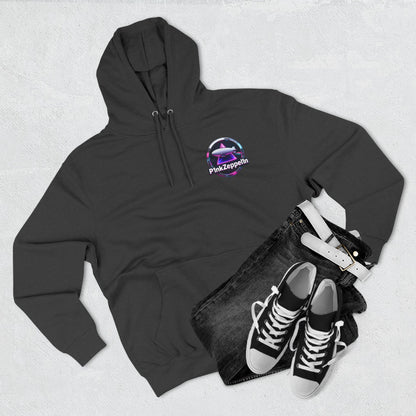 P1nkZeppel1n Logo Hoodie | Zeppelin Airship Graphic, Retro Neon Badge