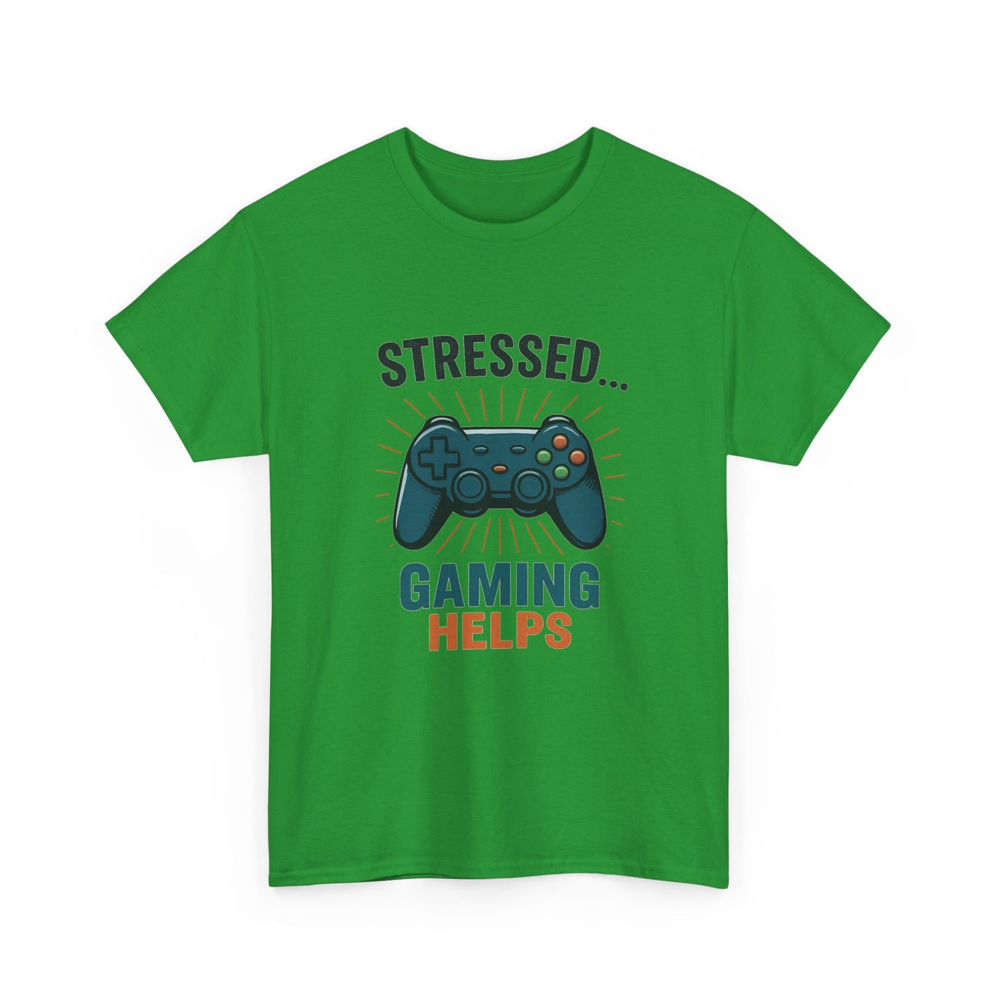 Stressed Gaming Helps Tee - Unisex Heavy Cotton Tee for Gamers, Perfect Gift for Birthdays, Holidays, Gaming Events, [...]