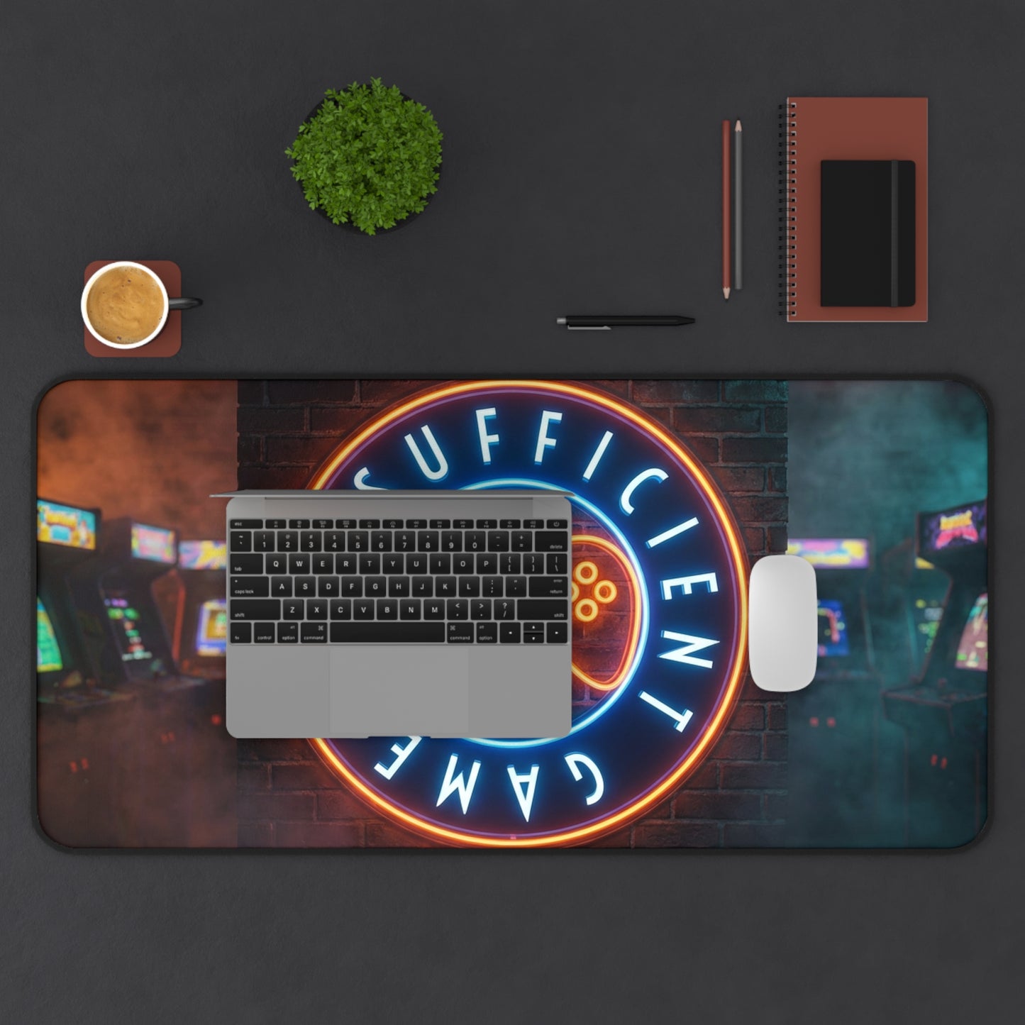 Insufficient Gamer neon logo Desk Mat | Gaming Mousepad, Arcade Aesthetic