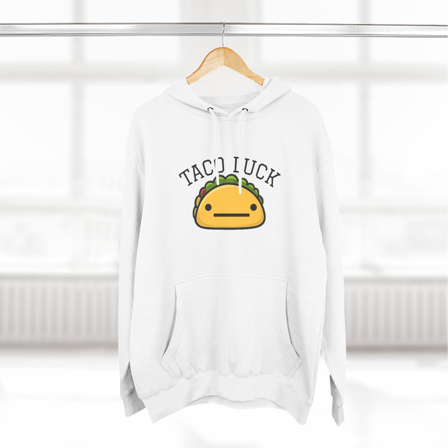 Taco Luck taco illustration Hoodie, cute food graphic, kawaii taco design