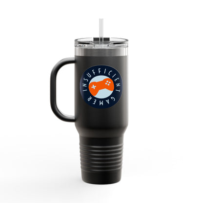 Insulated Travel Mug 'Insufficient Gamer' | Perfect for Gamers, Coffee Lovers, Travel & Gifts | 40oz Thermal Mug