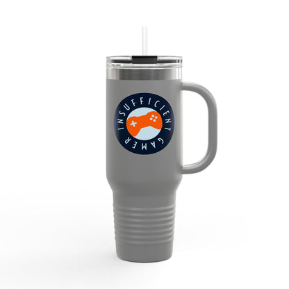 Insulated Travel Mug 'Insufficient Gamer' | Perfect for Gamers, Coffee Lovers, Travel & Gifts | 40oz Thermal Mug