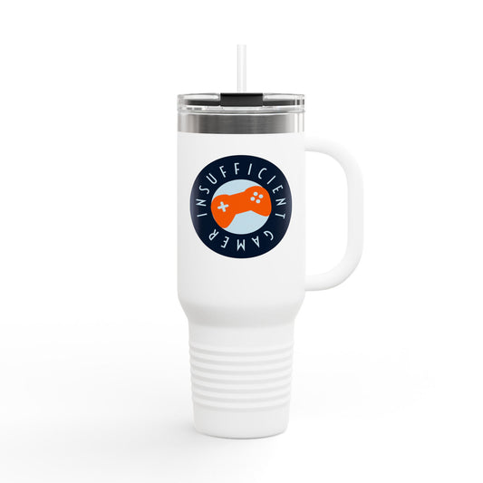 Insulated Travel Mug 'Insufficient Gamer' | Perfect for Gamers, Coffee Lovers, Travel & Gifts | 40oz Thermal Mug